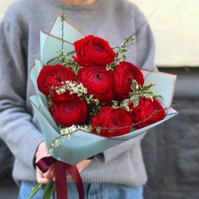hoa mao lương (hoa hồng ri ba tư ) màu đỏ nhập hà lan ” RANUNCULUS Red“