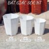 Chậu bát giác gân sọc màu trắng bền đẹp