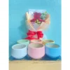 Chậu sứ Bát Tràng men mát dáng tròn (Chậu gốm sứ kim cương) cỡ nhỏ trồng cây,trồng sen đá siêu xinh