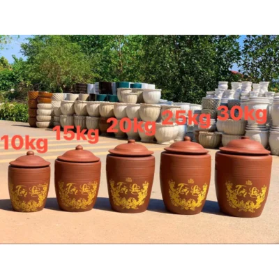 Hũ gạo - Chĩnh đựng gạo Tài Lộc,hũ đựng gạo,chum gạo tài lộc phong thuỷ hàng loại 1 gốm Bát Tràng