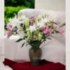 Bình hoa gốm sứ decor Bát Tràng dáng xoài họa tiết khắc tay hoa sen men xanh lam chảy vintage trang trí phòng khách