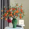 Bình hoa gốm sứ Bát Tràng men xanh ngọc khắc tay hoa sen thủ công, lọ hoa trang trí decor phong cách cổ điển