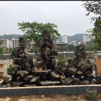 Thi công hòn non bộ ngoài trời