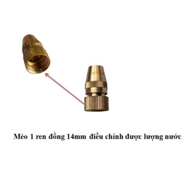 Bec tưới cây bằng đồng ren trong 14mm dùng cho bình bơm, tưới phun sương cho bình DUDACO và các loại