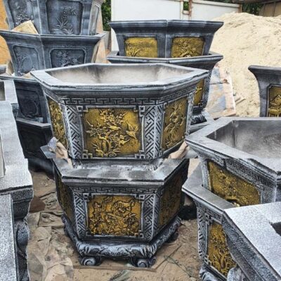 chậu xi măng lục lăng - lục giác 60cm
