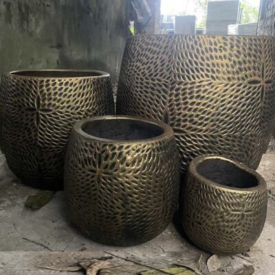 Chậu Xi Măng Nhẹ Bầu Đáy Lá