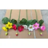 Hoa Sen Giả Lụa – Cành Dài 110cm, 2 Bông 1 Nụ 3 Lá